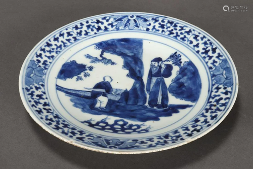 Chinese Qing Dynasty Blue and White Pl…