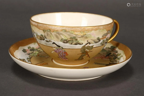 Fine Satsuma Meiji Period Cup and Saucer,