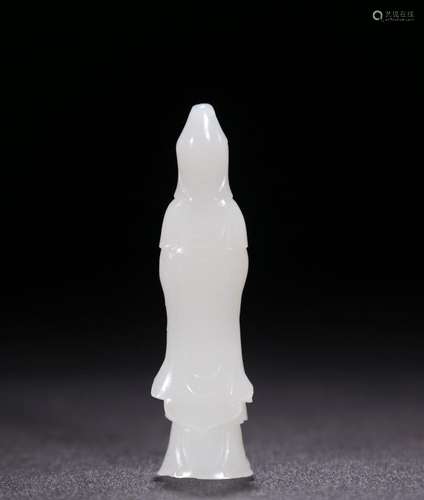 A Hetian Jade Carved Guanyin Statued