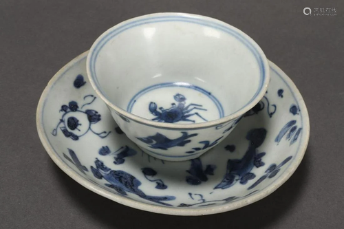 Chinese Qing Dynasty Blue and White Te…