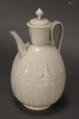 Chinese White Glaze Ewer and Cover,