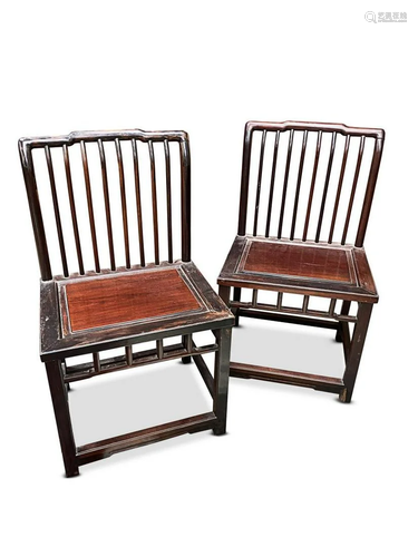 Pair of Chinese Hardwood Chairs,