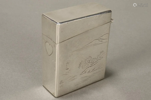 Japanese Silver (950) Cigarette Box and C…