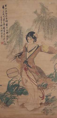 A Chinese Figure Painting, Liu Yin Mark