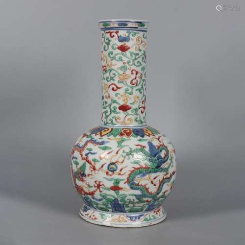 Blue&white Clashingcolor Dragon Porcelain Flask