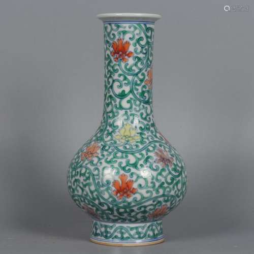 Blue and white Lotus Pattern Porcelain Flask