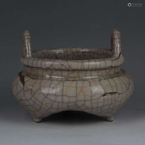 Ge Kiln Double Ears Porcelain Incense Burner