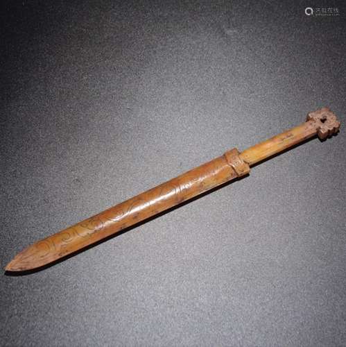 A Jade Carved Dagger Ornament