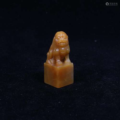 A Tianhuang Stone Carved Beast Handle Seal