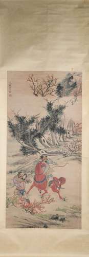 A Chinese Figure Painting, Qian Wenjin Mark