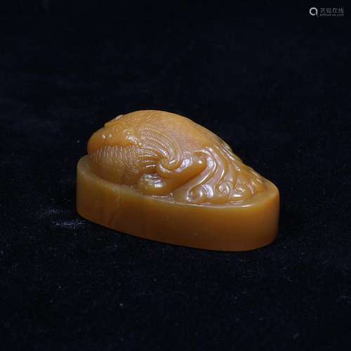 A Tianhuang Stone Carved Phoenix Handle Seal