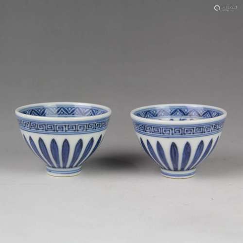 A Pair of Blue and white Porcelain Cups