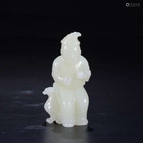 A Hetian Jade Carved Figure Ornament