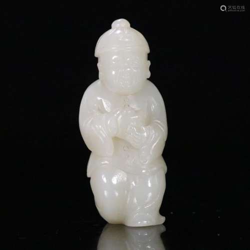 A Hetian Jade Carved Boy Ornament