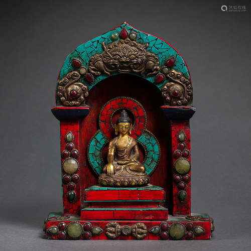 TIBETAN CLAY CARVED BUDDHA STATUE