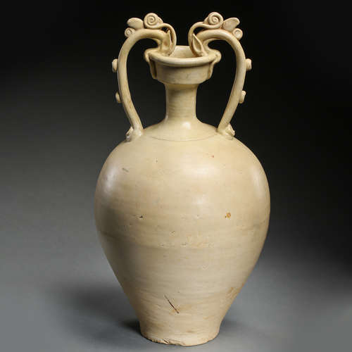 DOUBLE DRAGON VASE OF GONGXIAN KILN IN TANG DYNASTY, CHINA