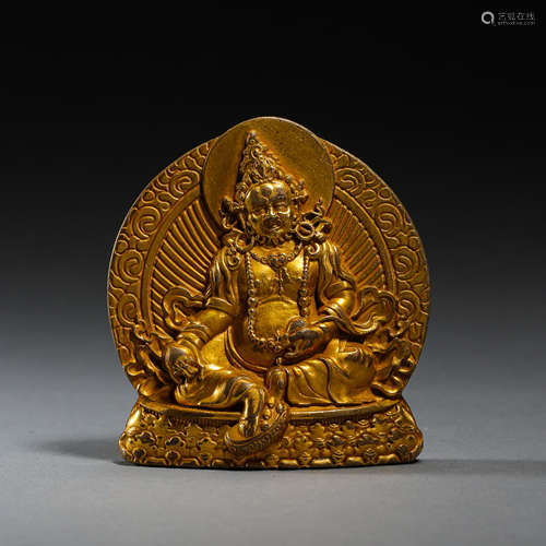 ANCIENT CHINESE GILT BRONZE BUDDHA STATUE