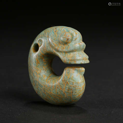 HONGSHAN PERIOD, CHINESEE TIANHE STONE PIG DRAGON