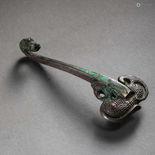 WARRING STATES PERIOD, SILVER BELT HOOK