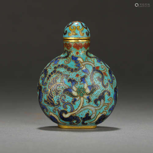 CHINESE QING DYNASTY CLOISONNE SNUFF BOTTLE