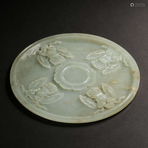 CHINESE YUAN DYNASTY HETIAN JADE PLATE