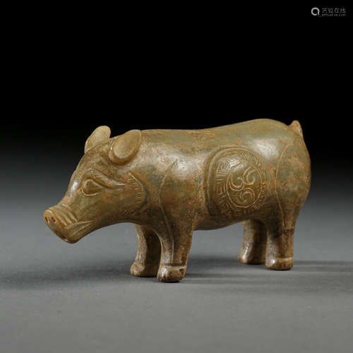 SHANG DYNASTY, CHINESE HETIAN JADE PIG