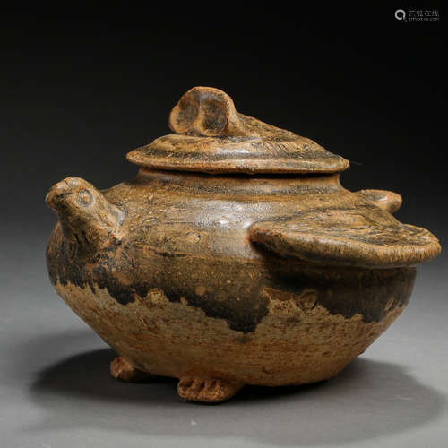 EASTERN JIN DYNASTY, CHINESE PHOENIX-SHAPED LID JAR