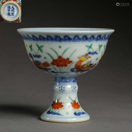 CHINESE MING DYNASTY WUCAI CUP