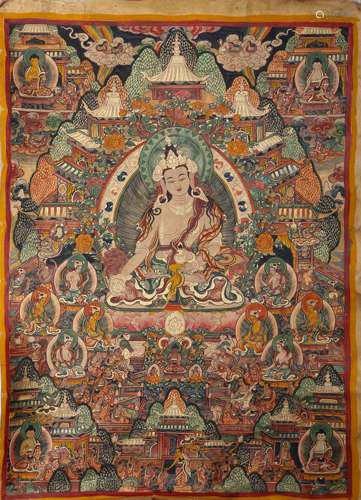 ANCIENT TIBETAN THANGKA