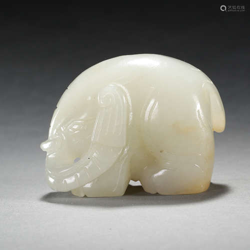 ANCIENT CHINESE HETIAN JADE ELEPHANT