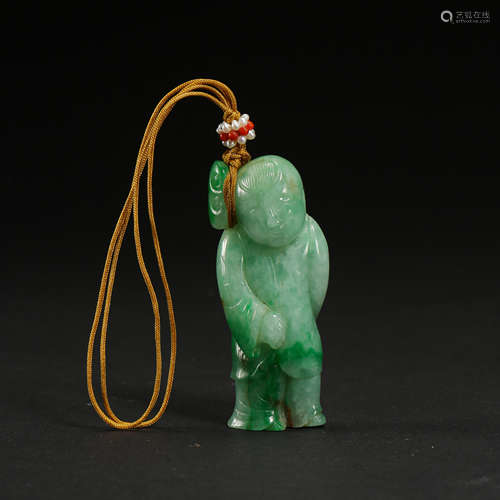 THE EMERALD BOY FIGURE IN QING DYNASTY, CHINA