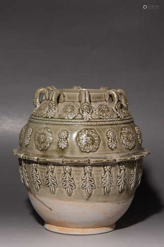 Chinese Four Series Green Glaze Porcelain Jar