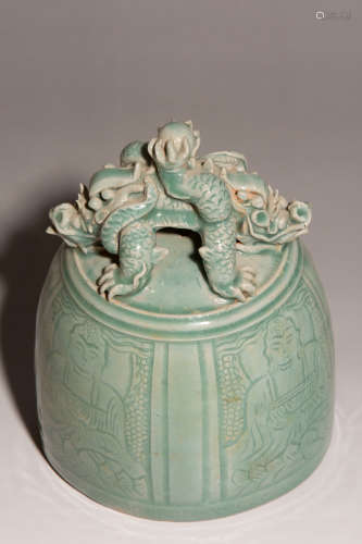 Chinese Celadon Porcelain Dragon Shaped Ornament