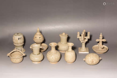 Chinese Set Of Celadon Porcelain Study Tools
