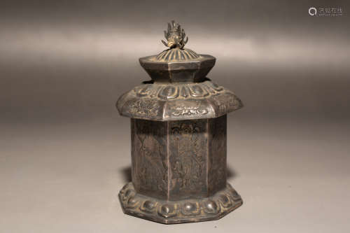 Chinese Silver Tower Shaped Ornament
