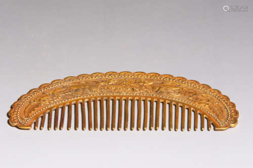 Chinese Gold Gilded Comb