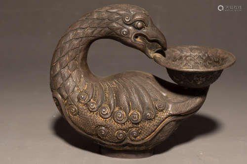 Chinese Silver Geese Shape Lamp