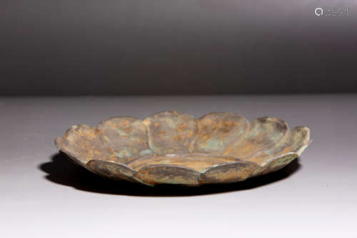 Chinese Silver Lotus Leaf Plate