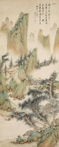 Zhu Angzhi (1764-after 1841) Blue and Green Landscape in the style of Zhao Mengfu (1254-1322)