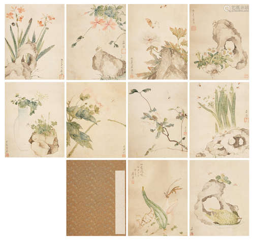 Ju Lian (1828-1904) Plants, Vegetables, Insects and Rocks