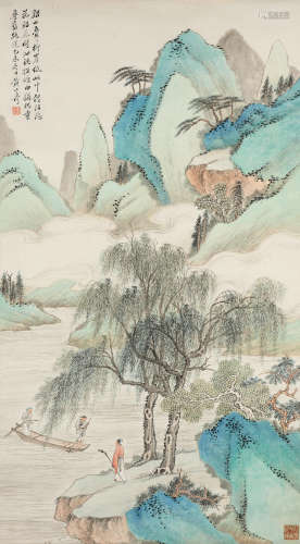 Huang Shanshou (1855-1919) Blue and Green Landscape, 1895