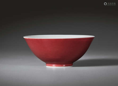 清咸丰 霁红釉碗