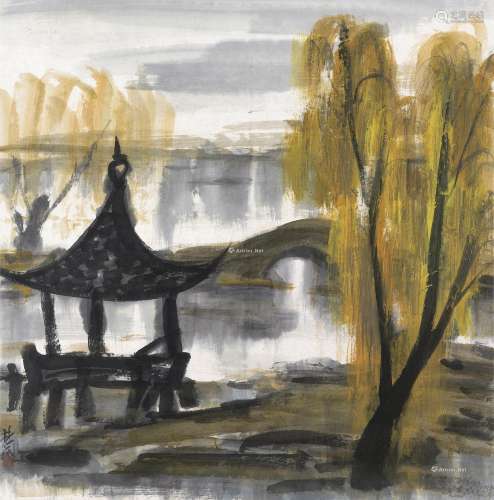 林风眠（1900～1991） 西湖秋色 纸本设色