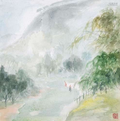 关良（1900～1986） 雾 纸本水彩
