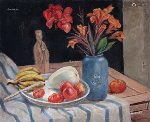 关良（1900～1986） 1930-40年代作 果蔬 布面油画