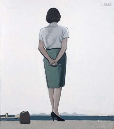 刘晓辉（B.1975） 2015年作 无题-绿裙子 布面油画