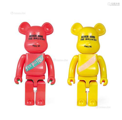 2005年作 BE@RBRICK X 性手枪乐队 红黄 （一对）