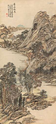 方士庶（1692～1751） 羣山秋色 立轴 设色纸本
