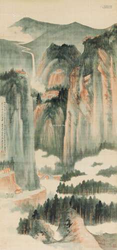 张大千（1899～1983） 1941-1942年作 秋壑寻幽 立轴 设色绢本