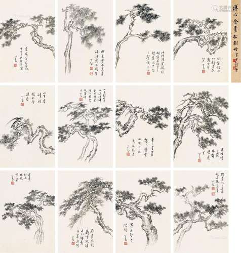 溥儒（1896～1963） 松虬偃仰册 册页 水墨纸本